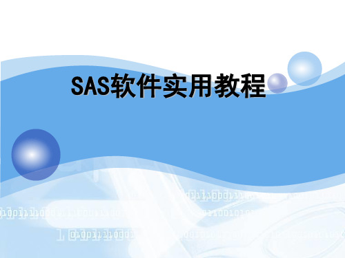 SAS第一章SAS软件概述第二章建立SAS数据集PPT课件