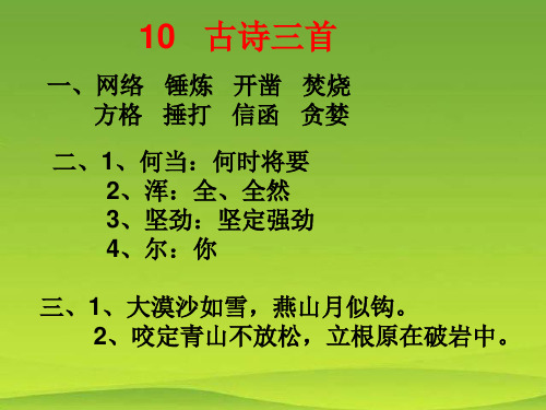 部教版六年级语文下册学习巩固第十课答案