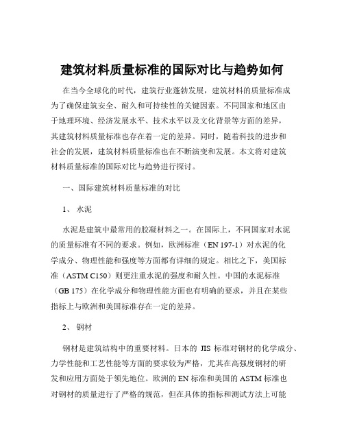 建筑材料质量标准的国际对比与趋势如何