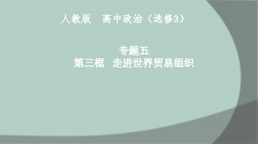 高中政治人教版选修三专题5.3走进世界贸易组织课件 (共26张PPT)