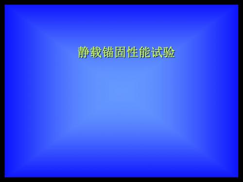 静载锚固性能试验