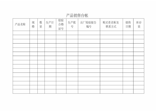 食品企业全套记录表格(DOC47页)