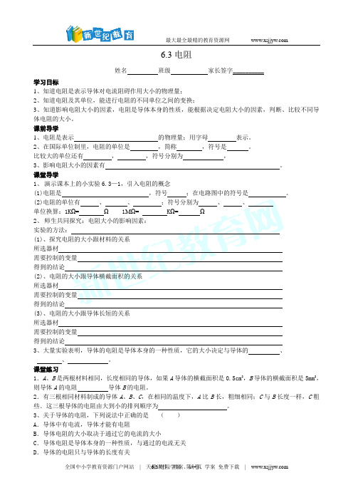 6.3电阻学案