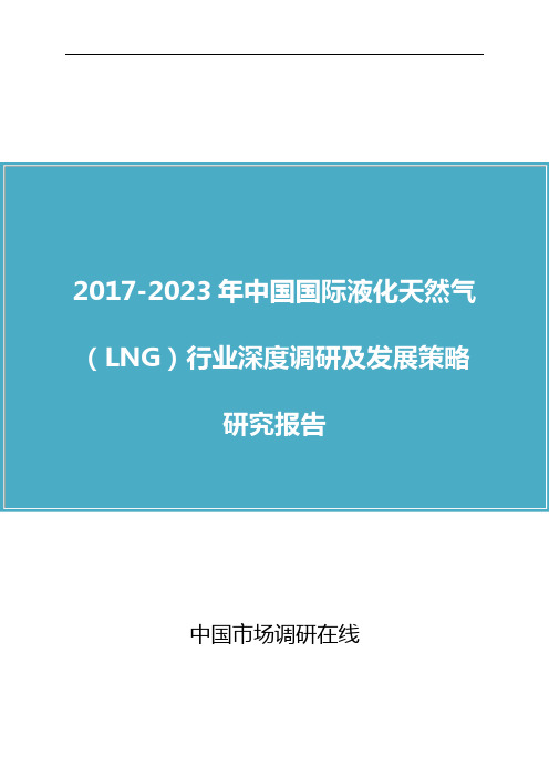 中国国际液化天然气(LNG)行业调研报告