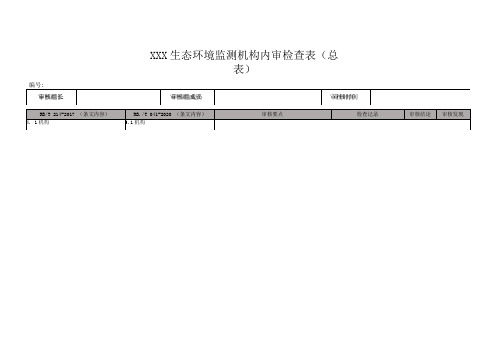 生态环境监测机构内部审核检查表