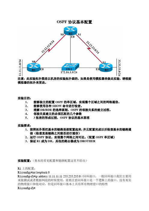 OSPF协议基本配置