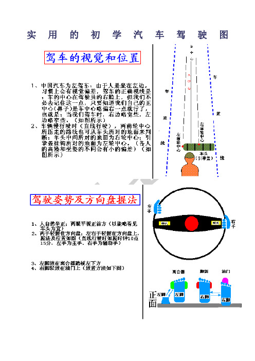 实用的初学汽车驾驶图解