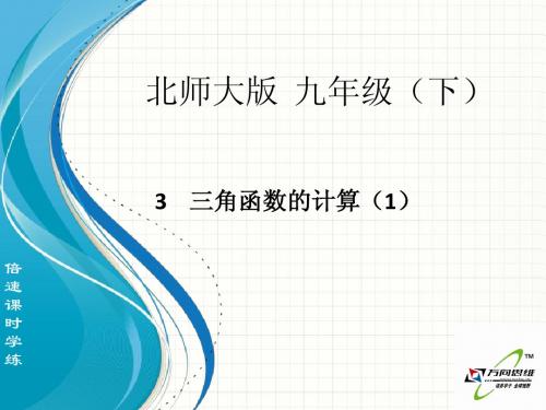 2015开学北师大版九年级数学下1.3三角函数的计算(1)【倍速课时学练】课件