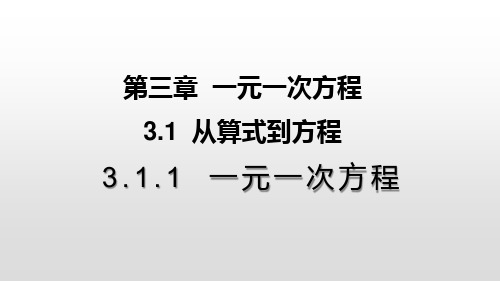 3.1.1 一元一次方程