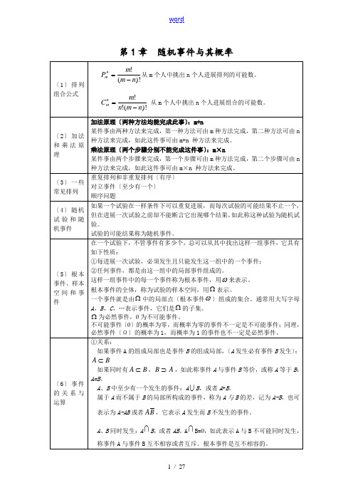 概率论与数理统计公式整理(完整精华版)