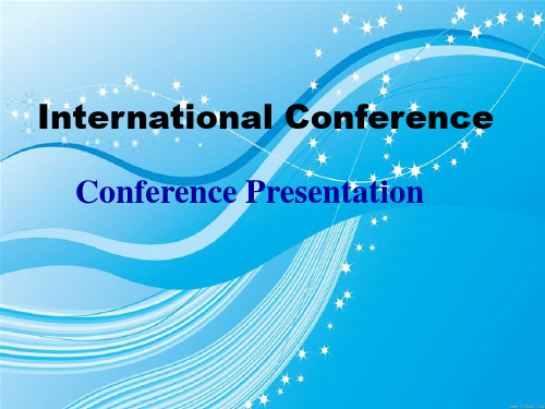 国际会议Conference Presentation