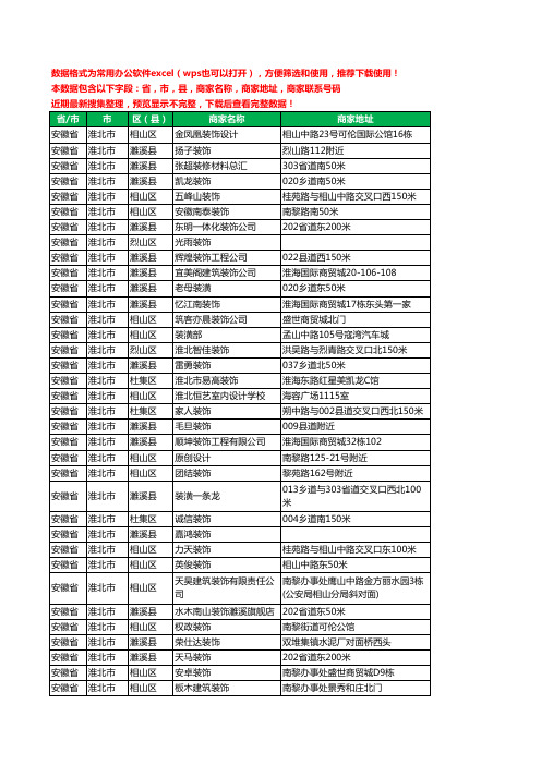 2020新版安徽省淮北市装修公司工商企业公司商家名录名单联系电话号码地址大全275家