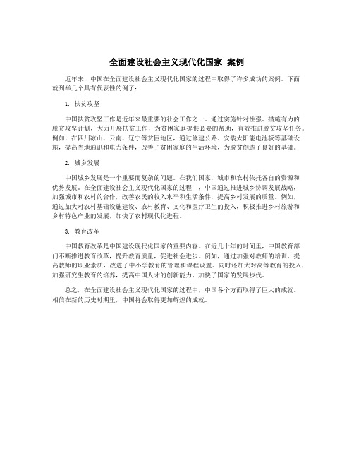 全面建设社会主义现代化国家 案例