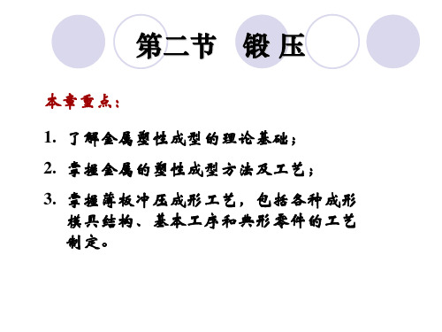 机电技术应用专业金属加工课程第四章 金属热加工--第二节锻压