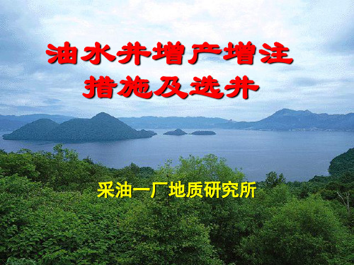 油水井增产增注措施及选井