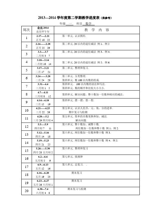 一年级数学(下)