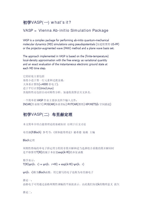 初学VASP的几个注意