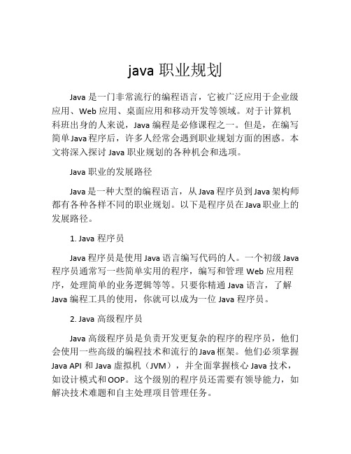 java职业规划(精选10篇)