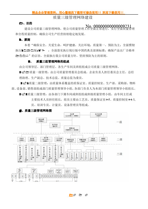 质量三级管理网络建设