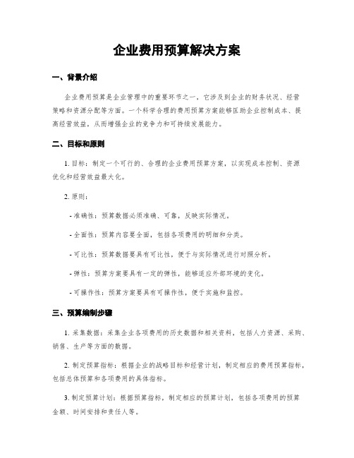 企业费用预算解决方案