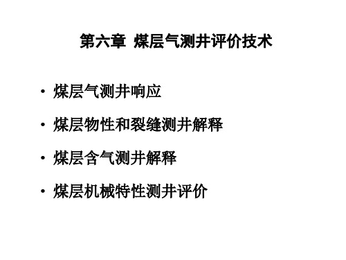 第六章煤层气测井评价技术精品PPT课件