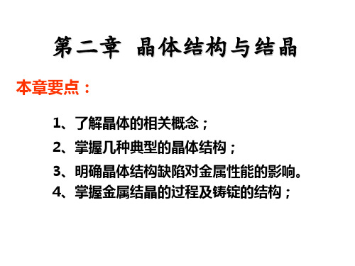 第二章 晶体结构与结晶