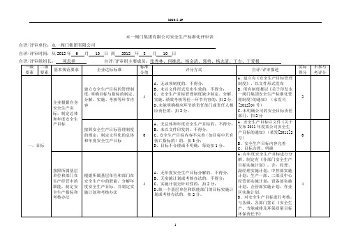 安全生产标准化评审报告