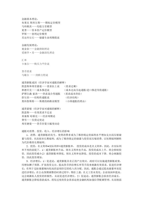 金融学重点(DOC)