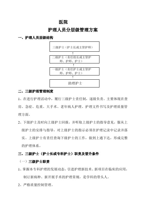 护理人员分层级管理方案