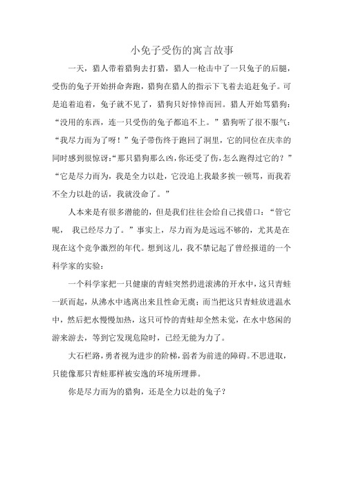 小免子受伤的寓言故事