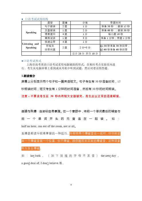 2021年上海高考英语口语考试题型分析