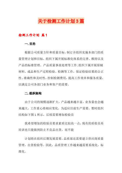 关于检测工作计划3篇