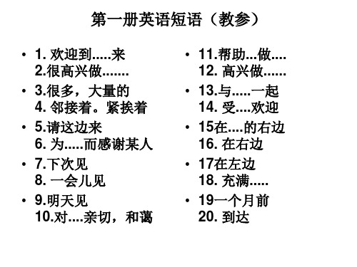 中职英语 基础模块 词组