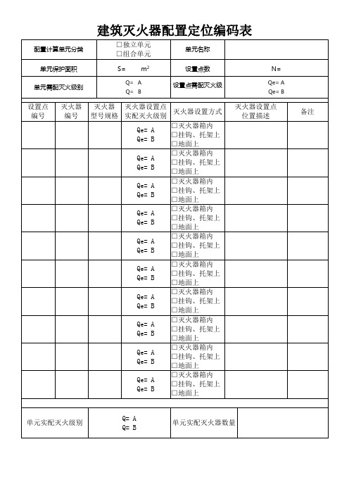 建筑灭火器配置验收及检查表格模板(附相关验收、安装、检查规定内容)