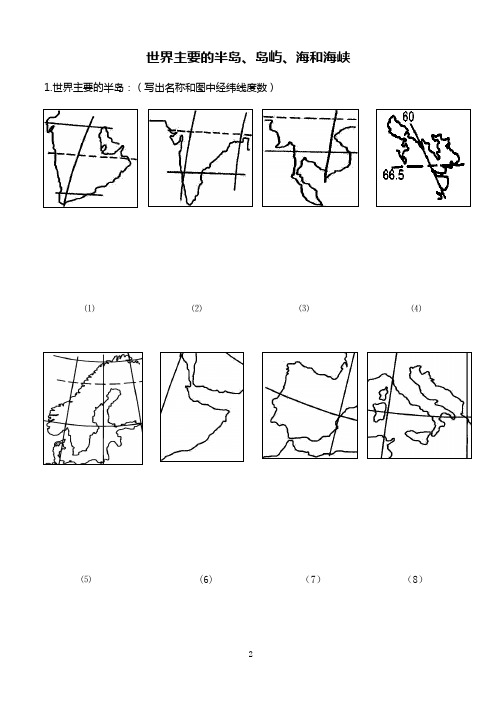 世界主要的半岛、海峡、岛屿
