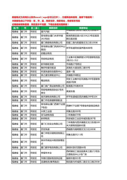 2020新版福建省厦门市同安区运输工商企业公司商家名录名单黄页联系电话号码地址大全824家