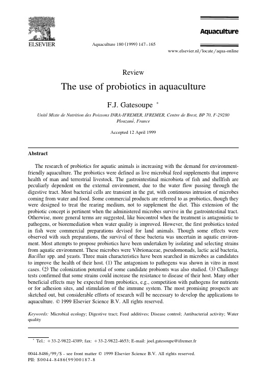 The use of probiotics in aquaculture