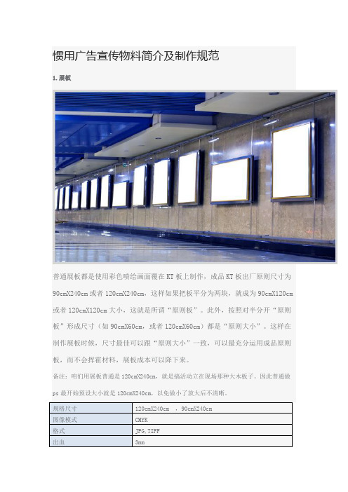 常用广告宣传物料介绍及制作综合规范