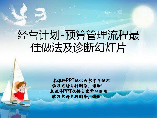 经营计划-预算管理流程最佳做法及诊断幻灯片