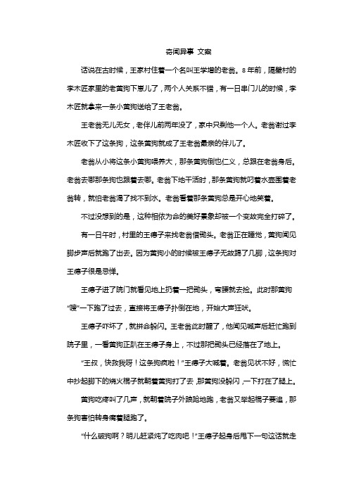 奇闻异事 文案