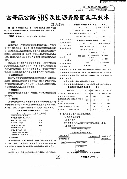 高等级公路SBS改性沥青路面施工技术