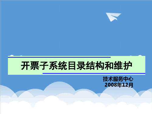 税务-防伪税控开票子系统目录结构和维护 精品