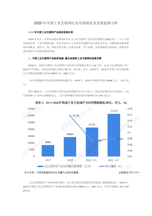 2020年中国工业互联网行业市场现状及发展趋势分析