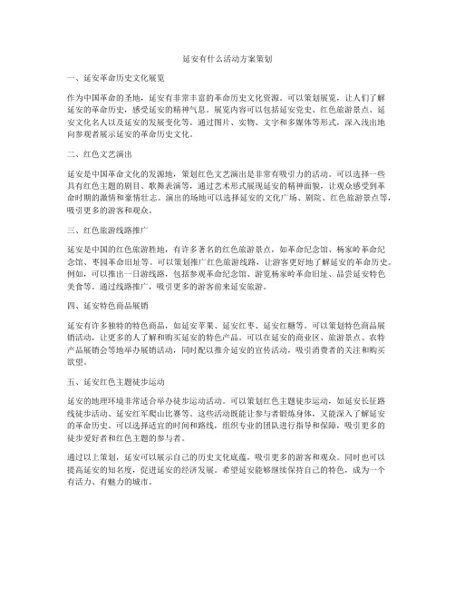 延安有什么活动方案策划