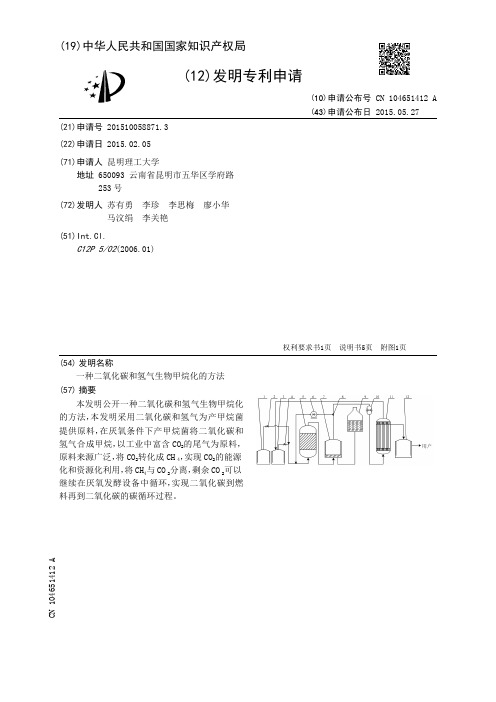 一种二氧化碳和氢气生物甲烷化的方法[发明专利]