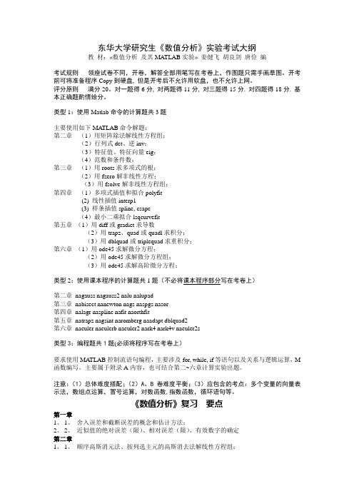 东华大学研究生数值分析期末试卷