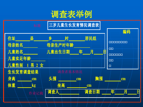 调查表格式