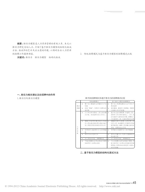 基于胜任力模型的结构化面试研究