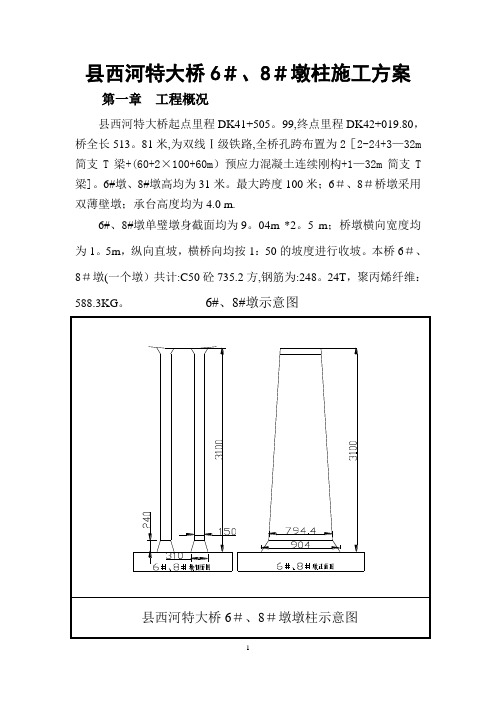 【施工方案】县西河特大桥6#、8#墩身施工方案