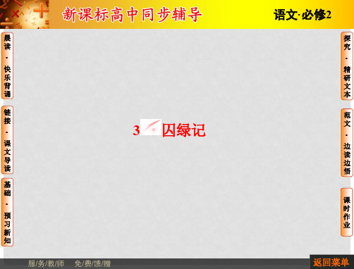 长江作业高中语文 第1单元 第3课 囚绿记课件 新人教版必修2